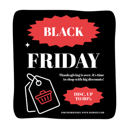 Black Friday Sale with Price Tags Instagram tervezősablon