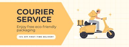 Free Eco-Friendly Packaging by Our Courier Services Facebook cover Design Template