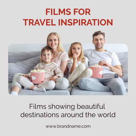 Family Watching Films for Travel Inspiration Instagram Design Template