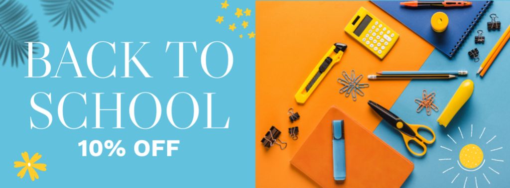 Back to School Discount Facebook cover Design Template