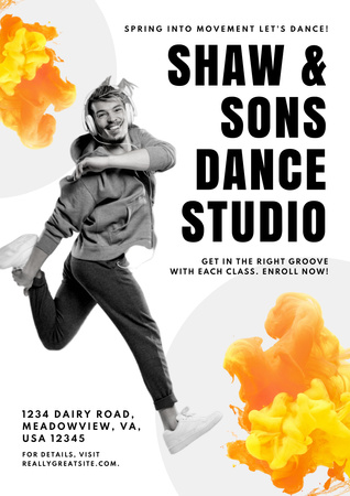 Dance Studio Invitation Poster A3 Design Template