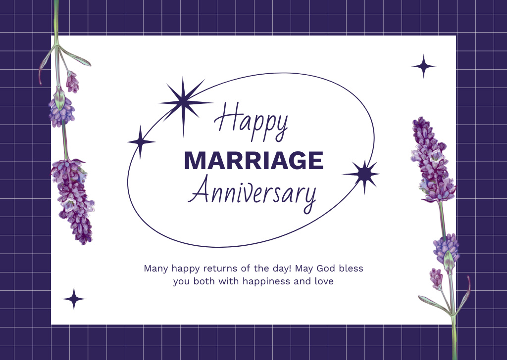 Template di design Happy Marriage Anniversary Card