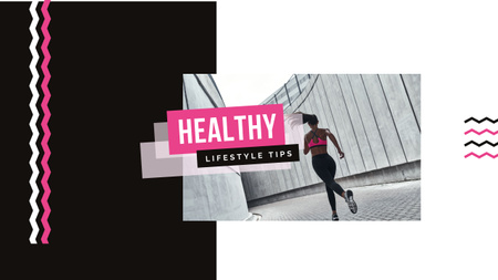 Woman running in City Youtube Design Template