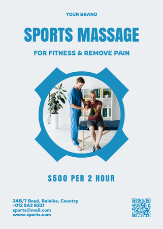 Ontwerpsjabloon van Flayer van Sports Massage Services Advertisement