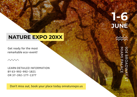 Nature Expo Announcement with Daisy Flower Card Design Template