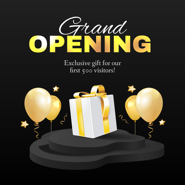 Best Grand Opening With Exclusive Gift Animated Post Modelo de Design