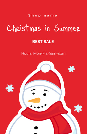 Christmas Sale Promo with Snowman Flyer 5.5x8.5in Design Template