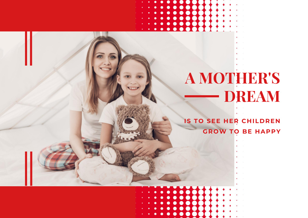 Happy mother with her daughter Postcard – шаблон для дизайна