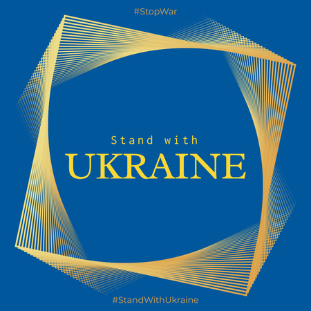 Motiváció, hogy kiálljunk Ukrajnával kékben Instagram tervezősablon