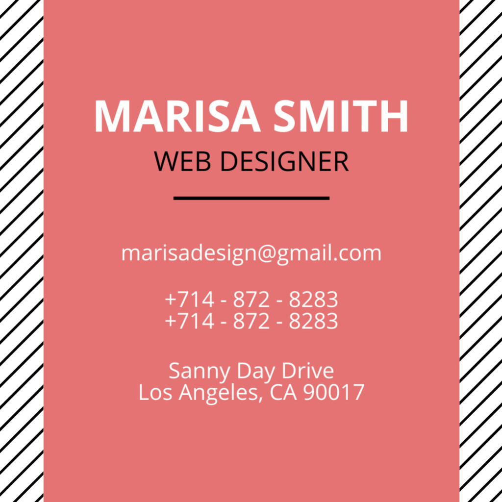 Web Designer Contact Details Square 65x65mm Πρότυπο σχεδίασης