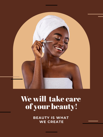 Beauty Services Ad with Fashionable Woman Poster 36x48in Design Template