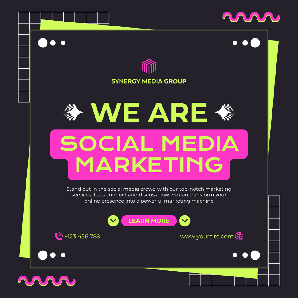Analytical Social Media Marketing Agency Promotion Instagram ADデザインテンプレート