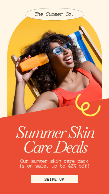 Designvorlage Summer Skin Care Deal für Instagram Video Story
