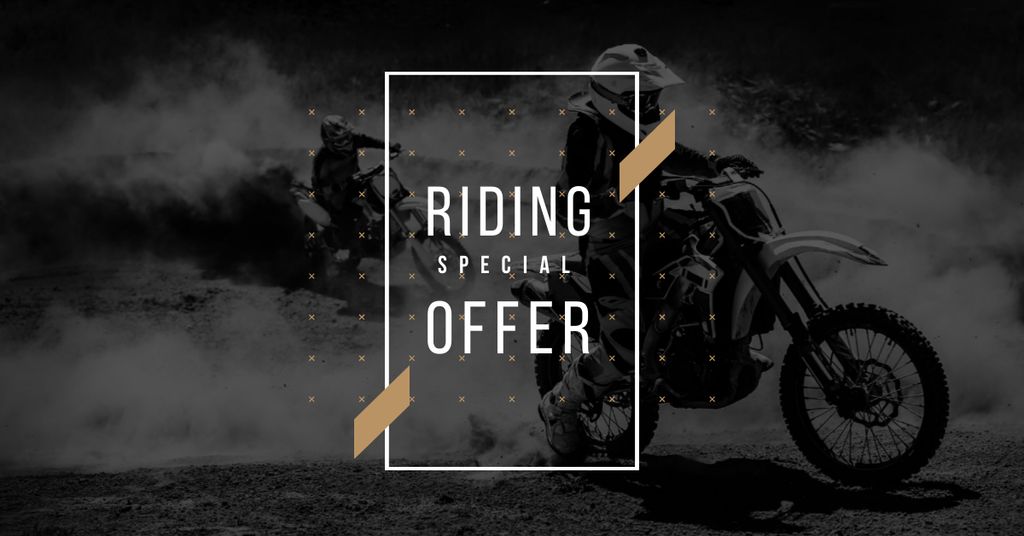 Plantilla de diseño de Bike Club Ad with Bikers Riding Motorcycle race Facebook AD 