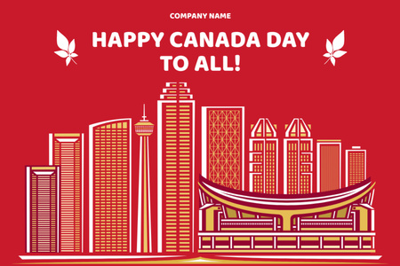 Canada Day Greetings Postcard 4x6in Design Template