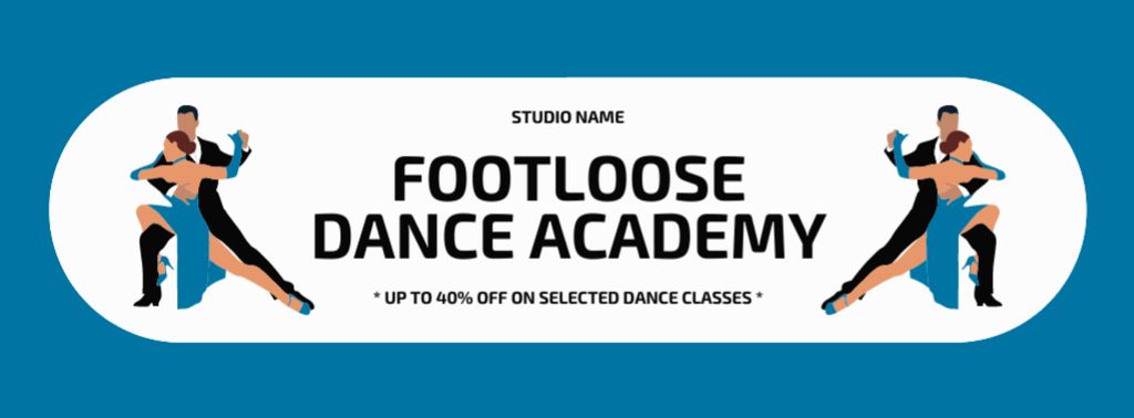 Template di design Dance Academy Ad with Passionate Couple Facebook cover