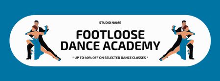 Dance Academy Ad with Passionate Couple Facebook cover Design Template