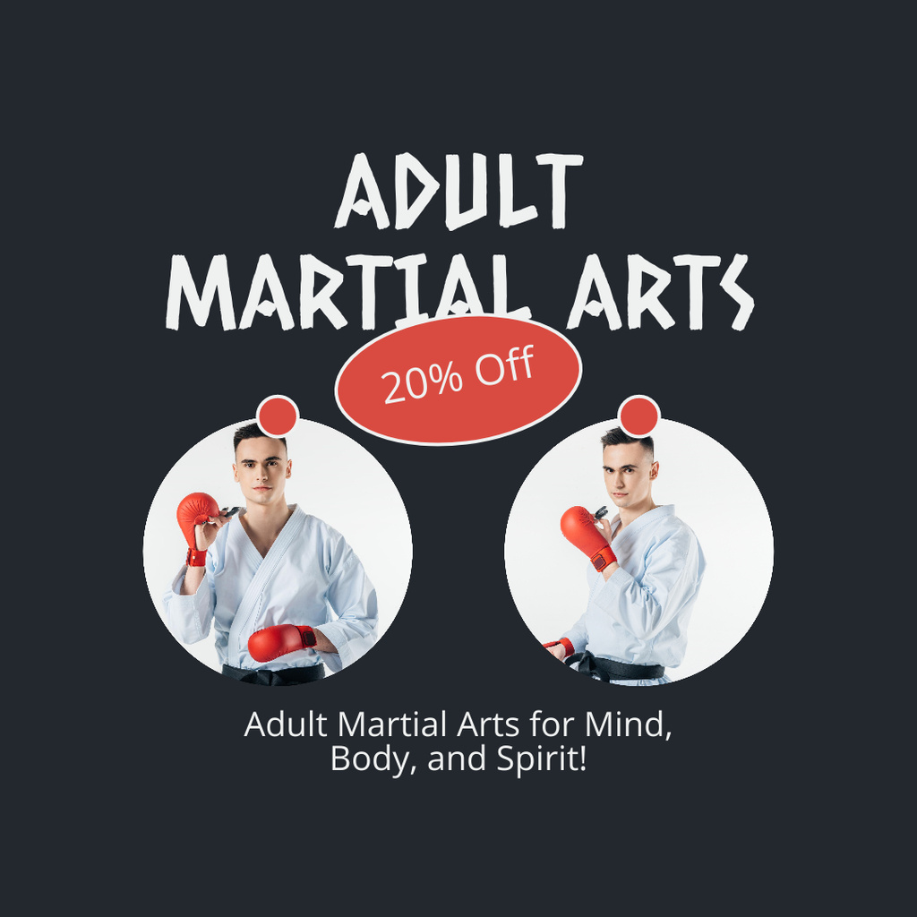 Martial Arts Courses Offer of Discount Instagram Design Template