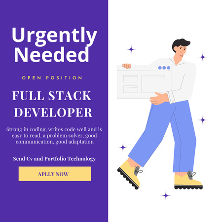 Template di design Full Stack Developer Hiring Ad Instagram