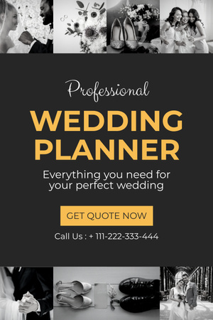 Oferecendo serviços profissionais de planejamento de casamento Pinterest Modelo de Design