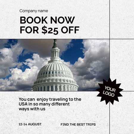 Travel Tour Offer with Dome Animated Post Design Template