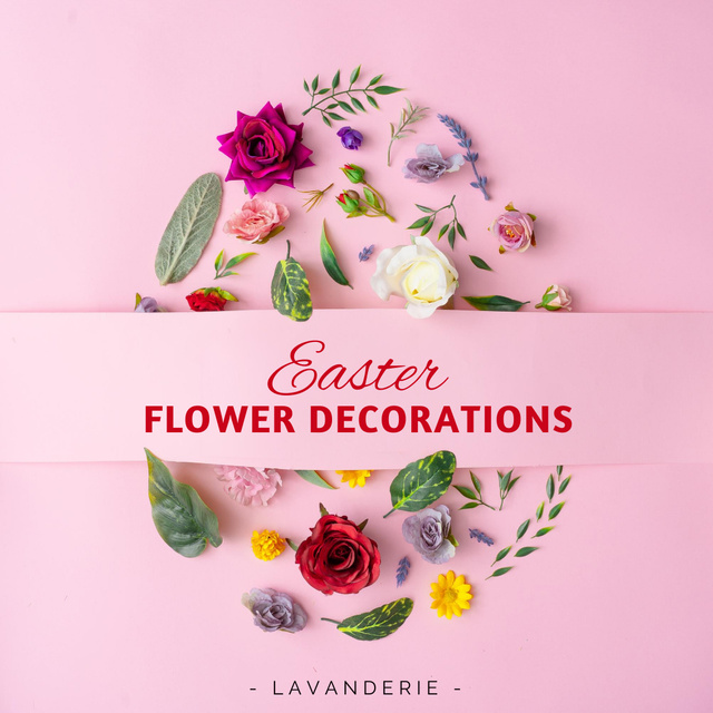 Ontwerpsjabloon van Instagram AD van Easter Flower Decorations