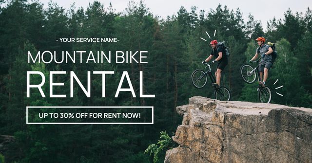 Mountain Bikes Rental for Extremal Tours Facebook AD Modelo de Design