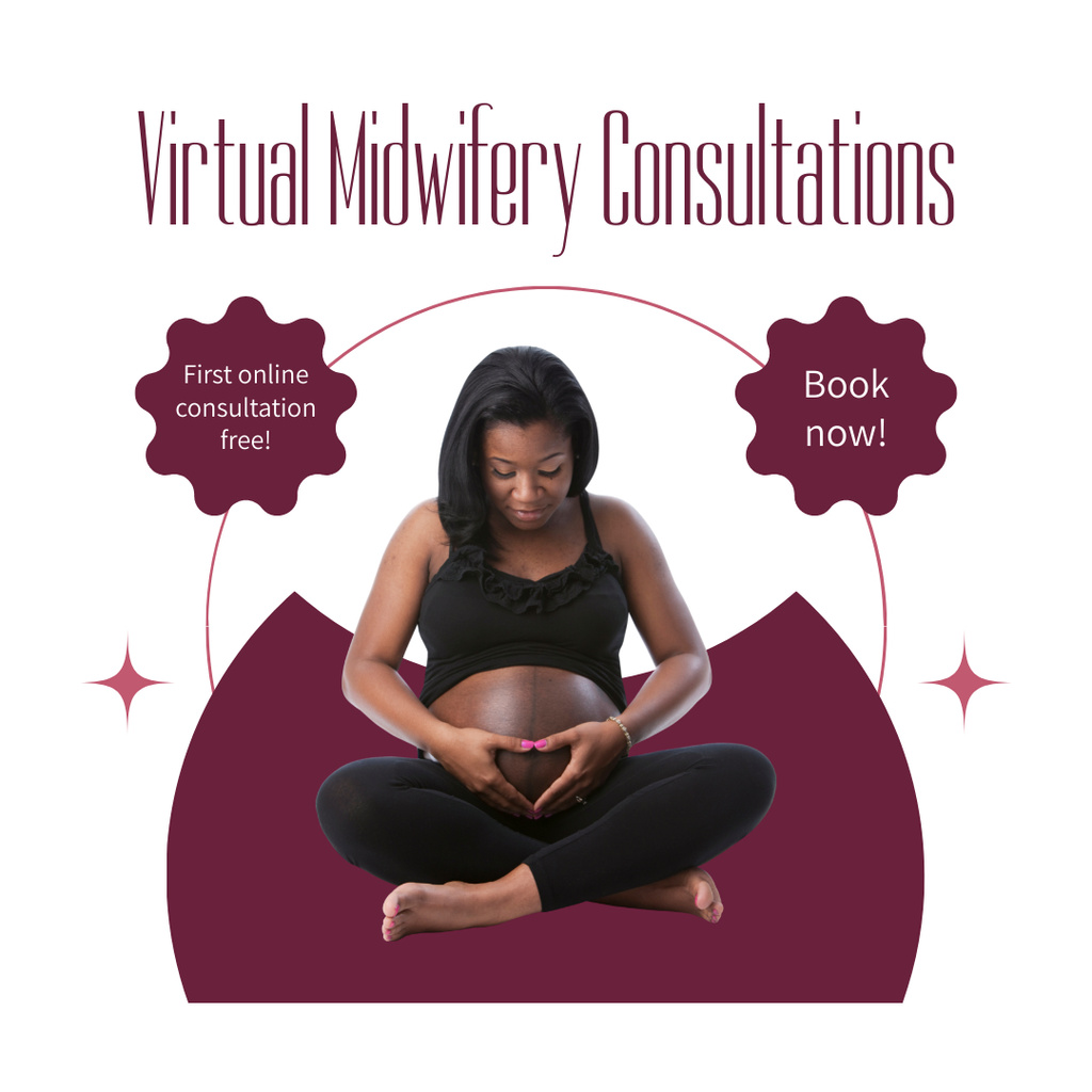 Offer First Midwifery Consultation Online Free Instagram AD – шаблон для дизайну