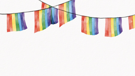 Flags in Colors of Rainbow Zoom Background Modelo de Design