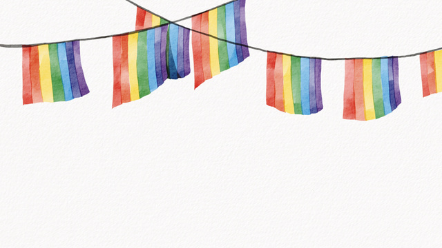 Plantilla de diseño de Flags in Colors of Rainbow Zoom Background 
