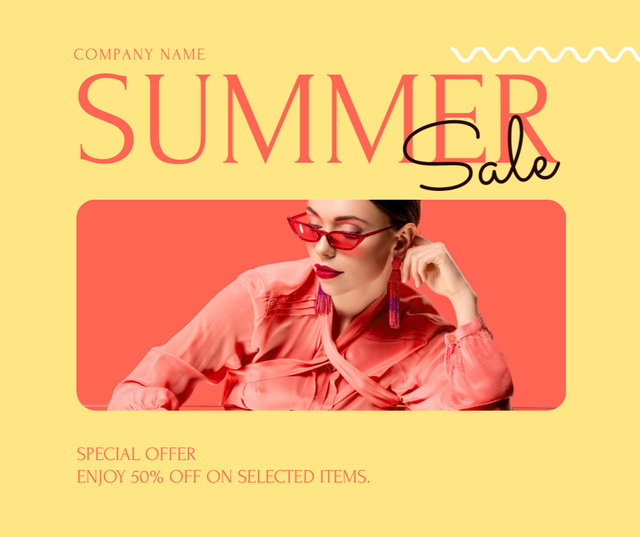 Ontwerpsjabloon van Facebook van Summer Sale of Selected Fashion Items