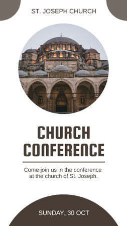 Church Conference Announcement with Beautiful Cathedral Instagram Story Modelo de Design