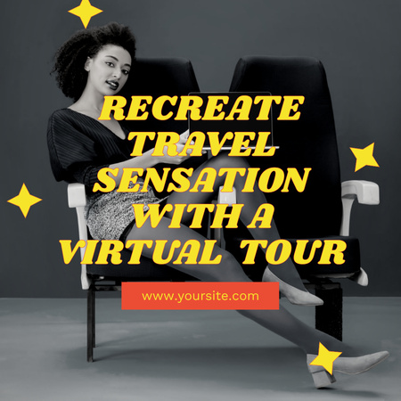 ブログプロモーションのためのバーチャル旅行ツアー Instagramデザインテンプレート