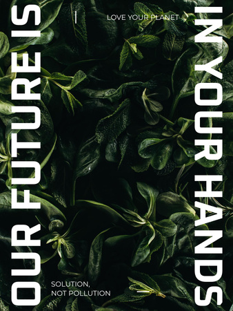 Motiváló öko életmód koncepció zöld növényekkel Poster US tervezősablon