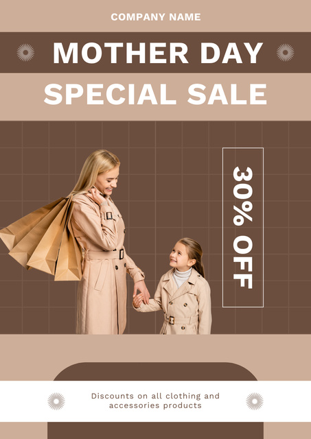 Template di design Mother's Day Special Sale Ad Poster