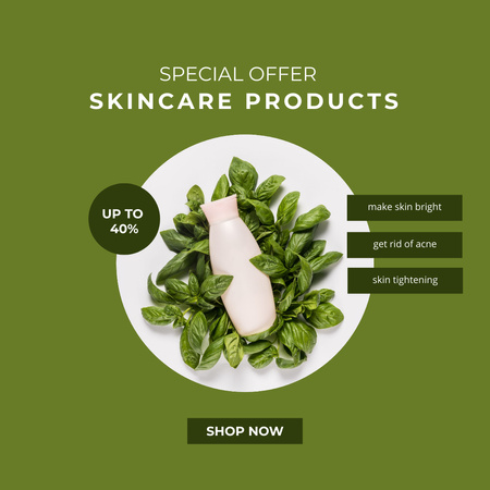 Natural Skincare Products  Instagram Design Template
