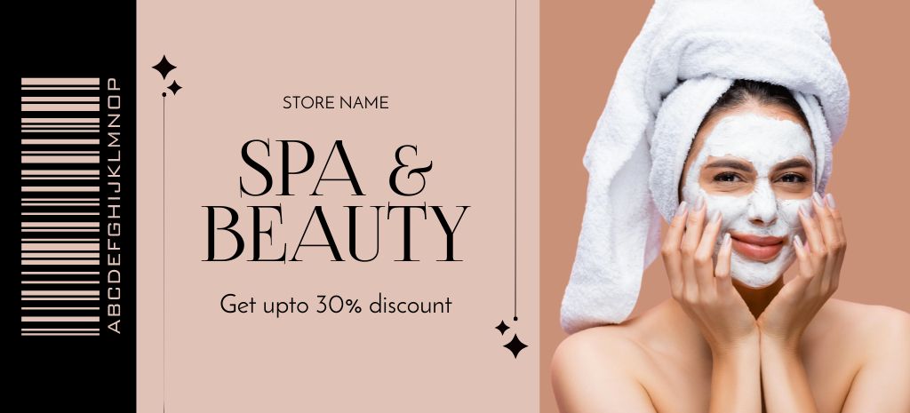 Woman in Spa and Beauty Salon Coupon 3.75x8.25inデザインテンプレート