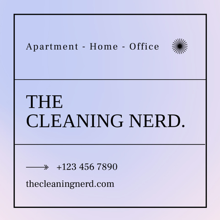 Contact Details Cleaning Company Square 65x65mm – шаблон для дизайну