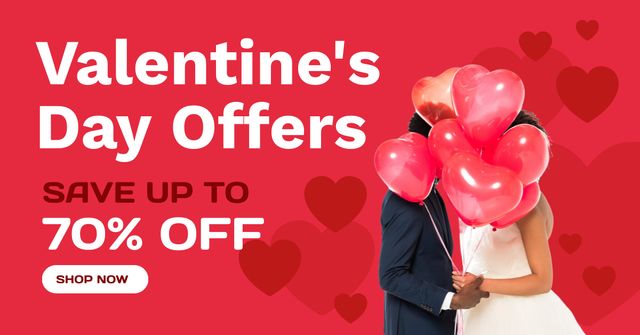 Irresistible Offers for Valentine's Day Facebook AD Modelo de Design