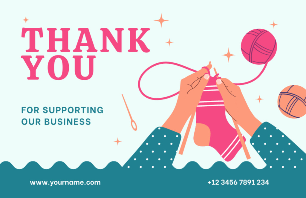 Thanks for Supporting Craft Business Thank You Card 5.5x8.5in Design Template