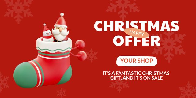 Christmas Gifts Offer Twitter Design Template