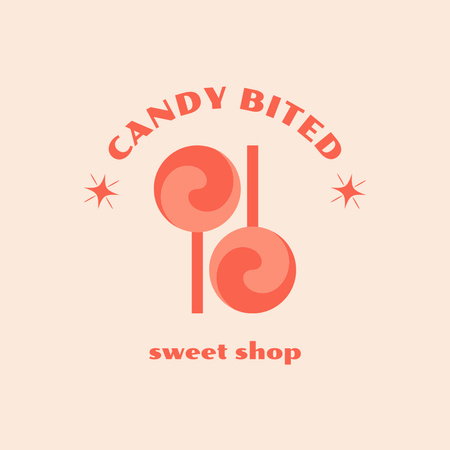 Sweets Ad with Round Lollipops Logo 1080x1080pxデザインテンプレート