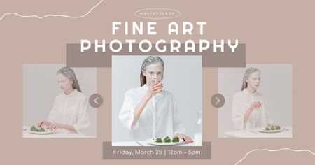 Fine Art Photography Exhibition Announcement Facebook AD Design Template