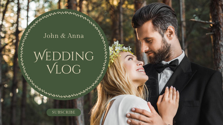 Platilla de diseño Wedding Vlog Announcement with Attractive Couple Youtube Thumbnail
