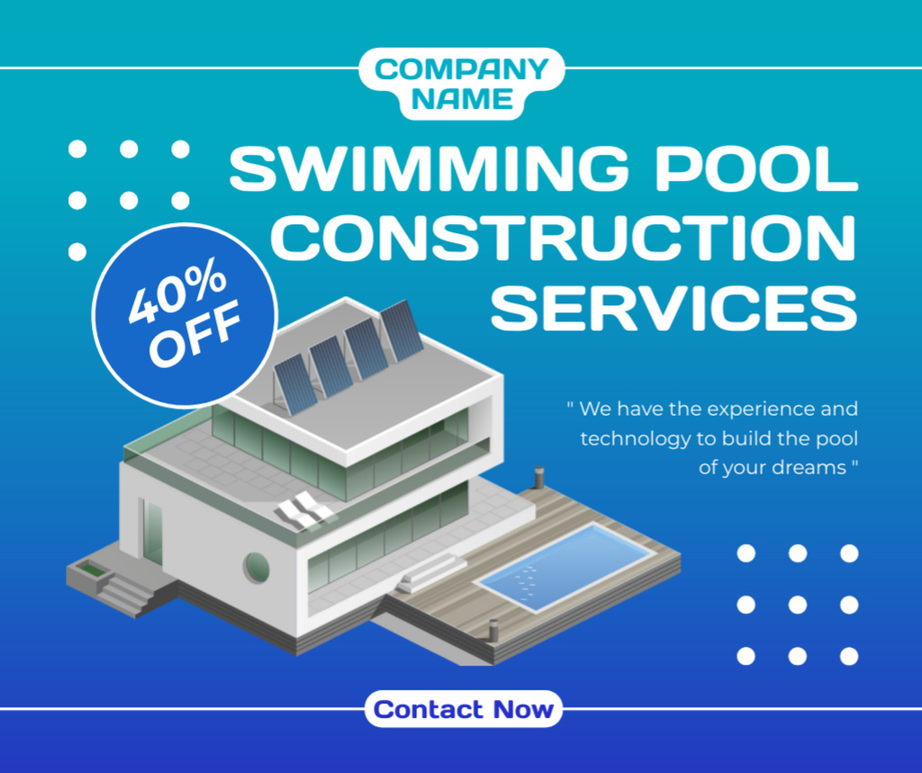 Plantilla de diseño de Offers Discounts on Pool Maintenance Services Facebook 