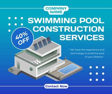 Tarjoaa alennuksia uima-altaan huoltopalveluista Facebook Design Template