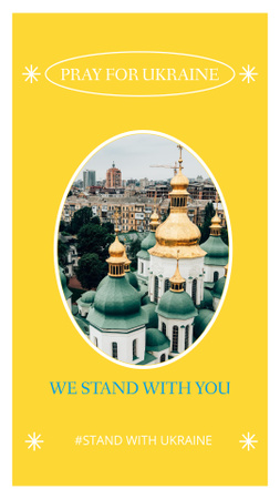 Plantilla de diseño de Llamado de apoyo a Ucrania con vistas a la Iglesia Instagram Story 