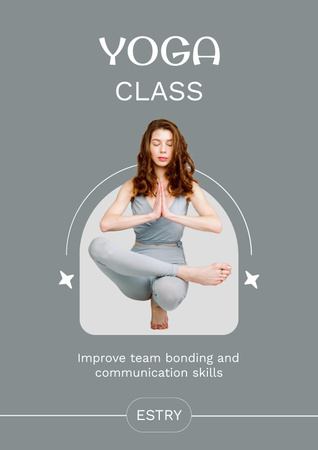 Yoga Class Announcement Poster Modelo de Design