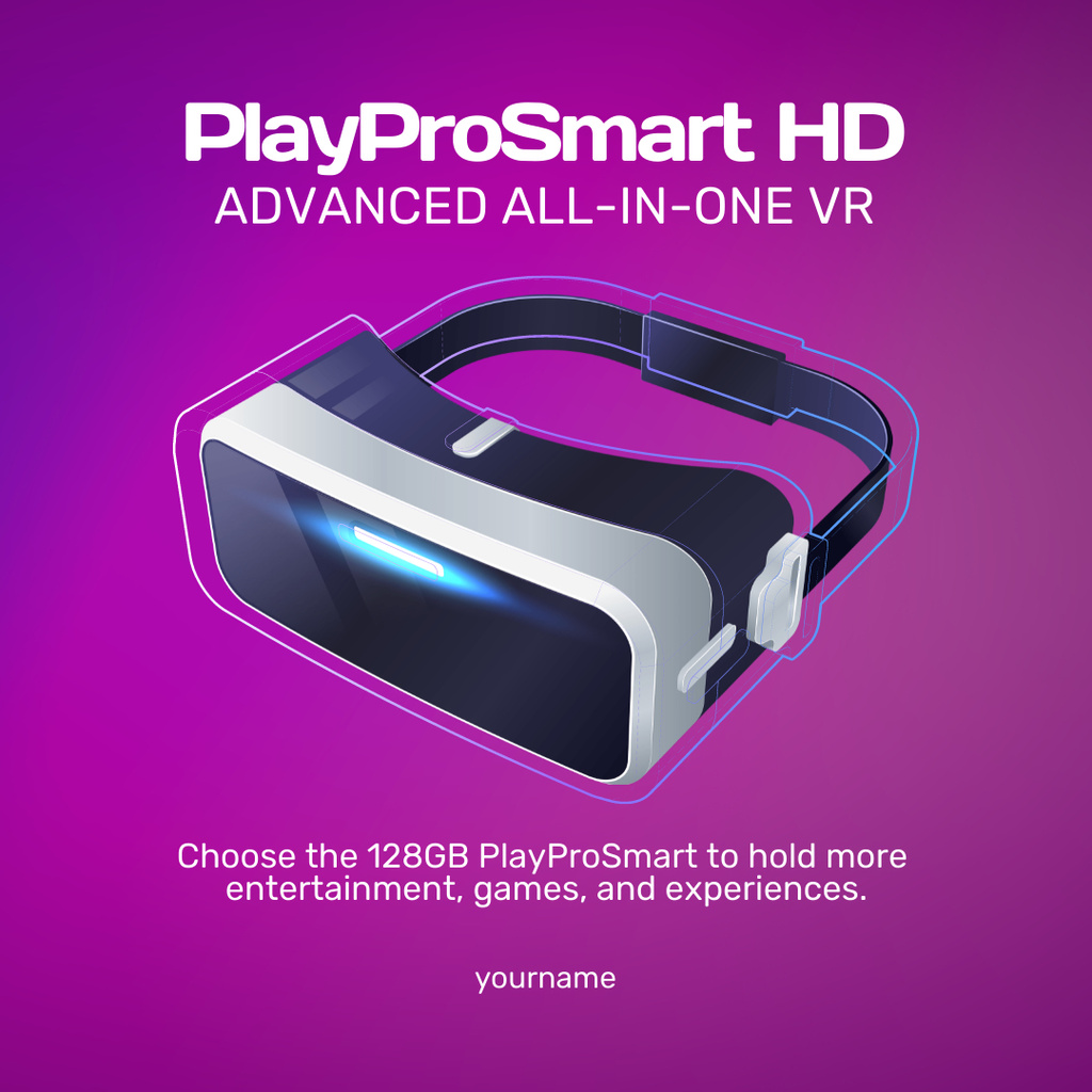 Virtual Reality Glasses Ad Instagram ADデザインテンプレート