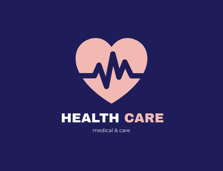 Terveydenhuoltopalvelumainos, jossa on sydänkuva Thank You Card 5.5x4in Horizontal Design Template